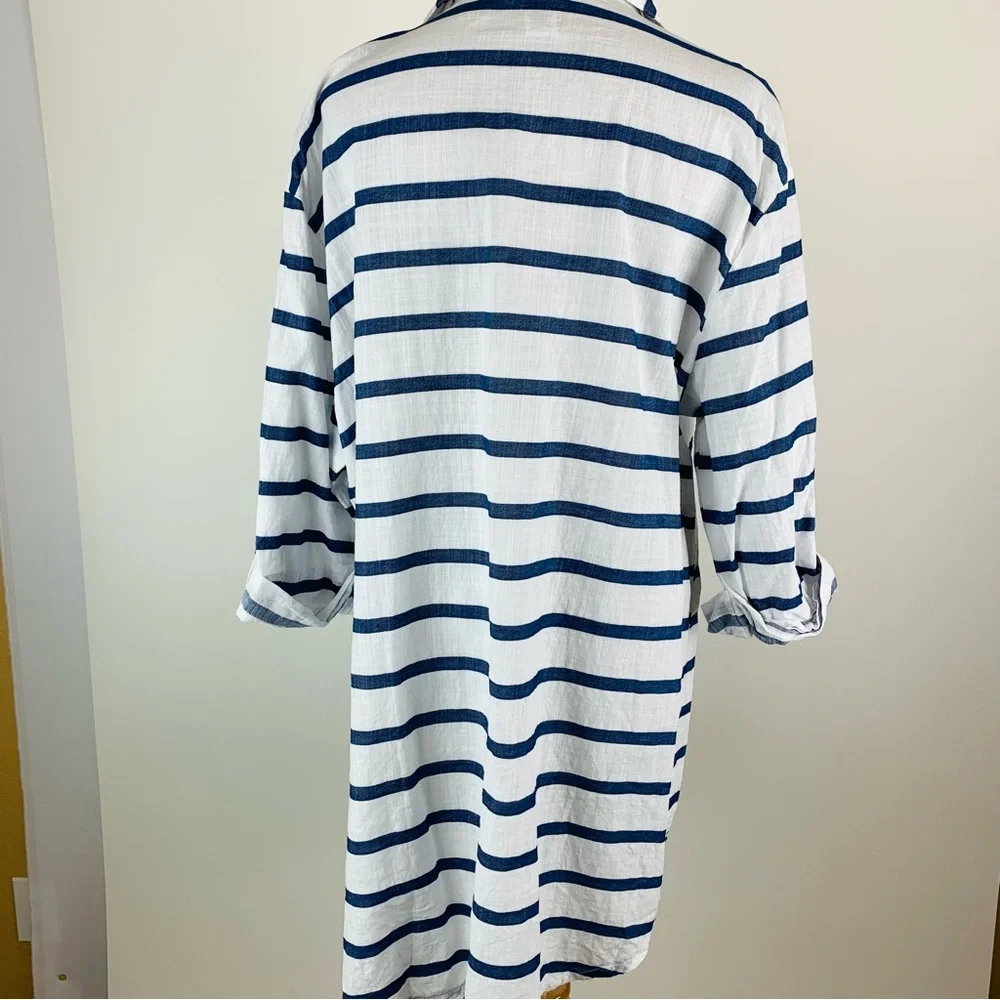 Dotti Striped Button Front Coverup 1X